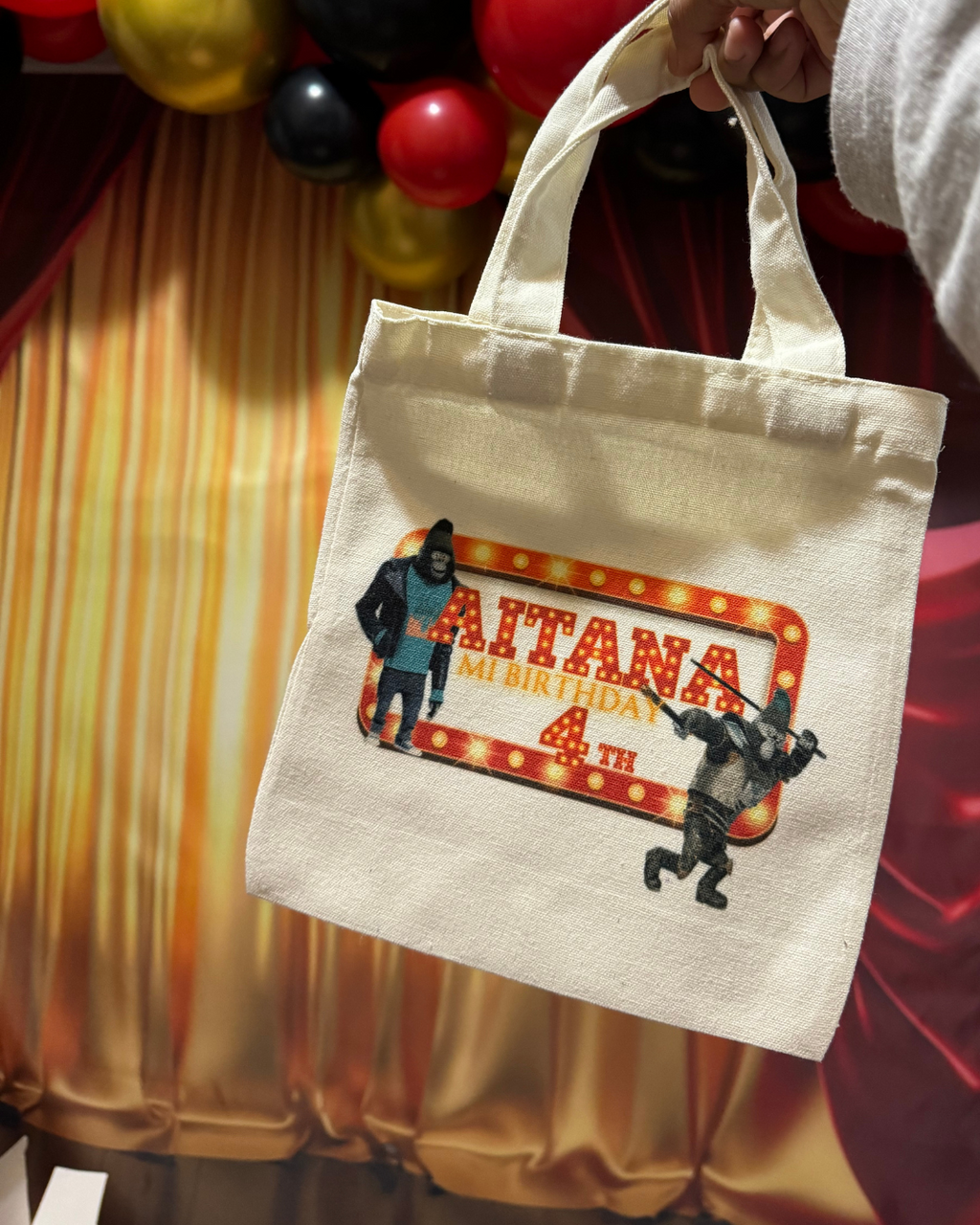 Bolsa de tela para cumpleaños 8"x8" 12ct personalizada