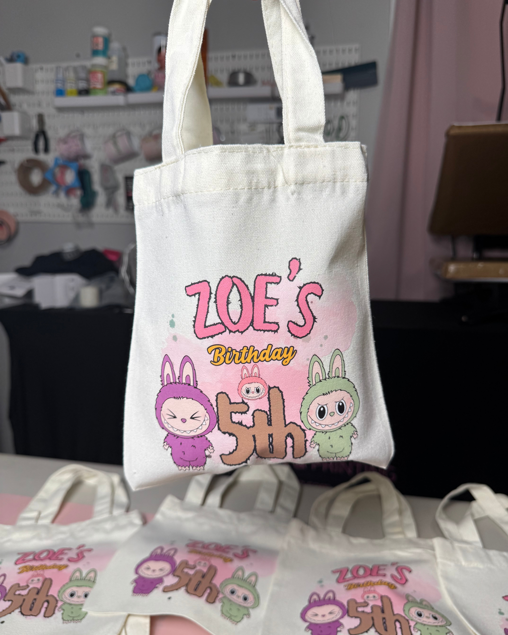 Bolsa de tela para cumpleaños 8"x8" 12ct personalizada
