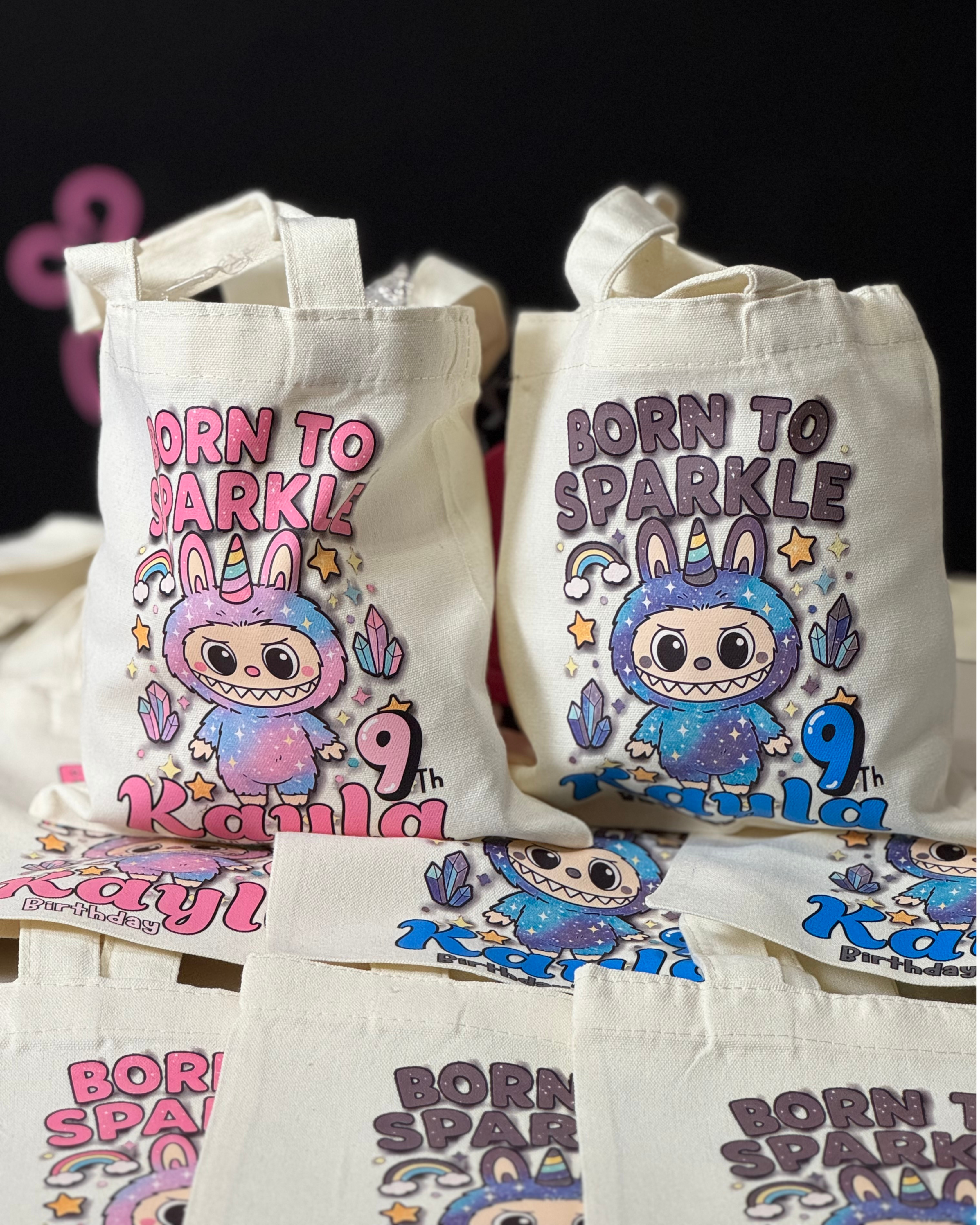 Bolsa de tela para cumpleaños 8"x8" 12ct personalizada