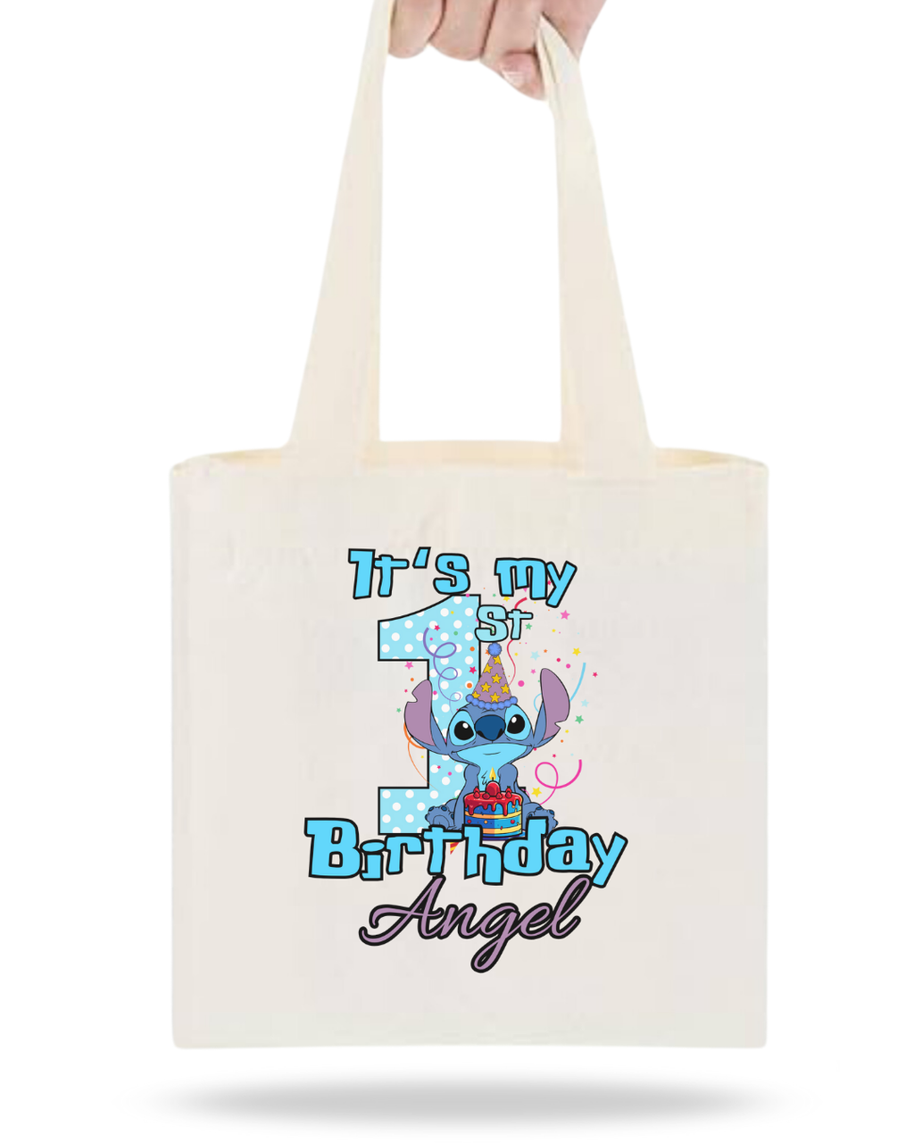 Bolsa de tela para cumpleaños 8"x8" 12ct personalizada